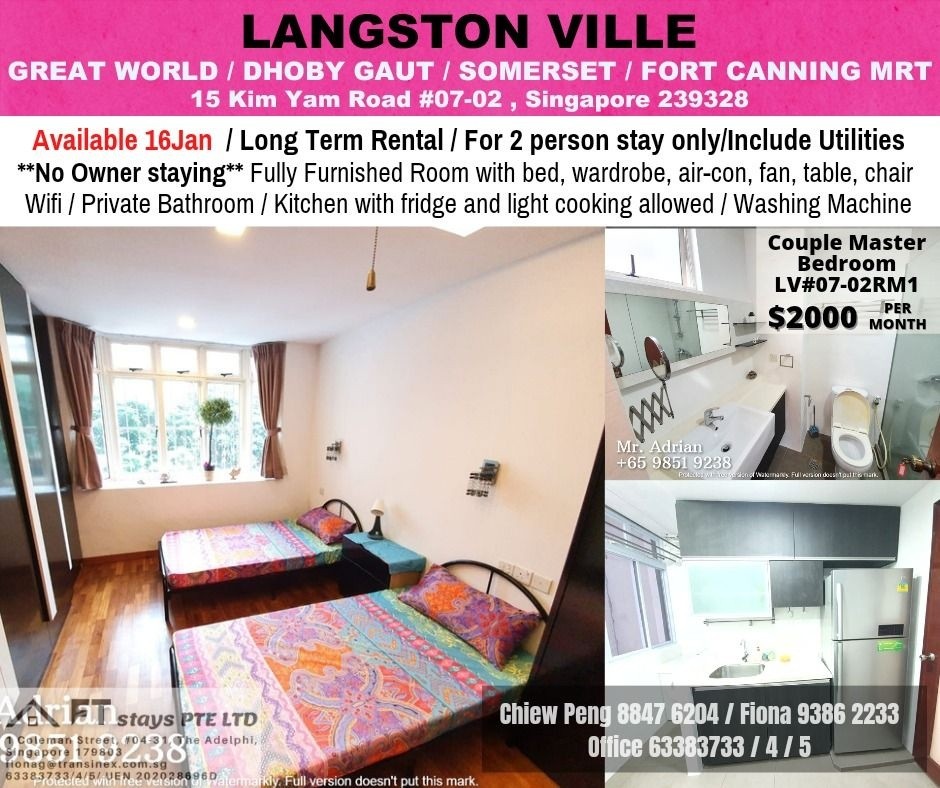 Near Somerset and Dhoby Gaut mrt / River Valley/ Langston View/ Available 16Jan - Orchard 烏節路 - 整個住家 - Homates 新加坡