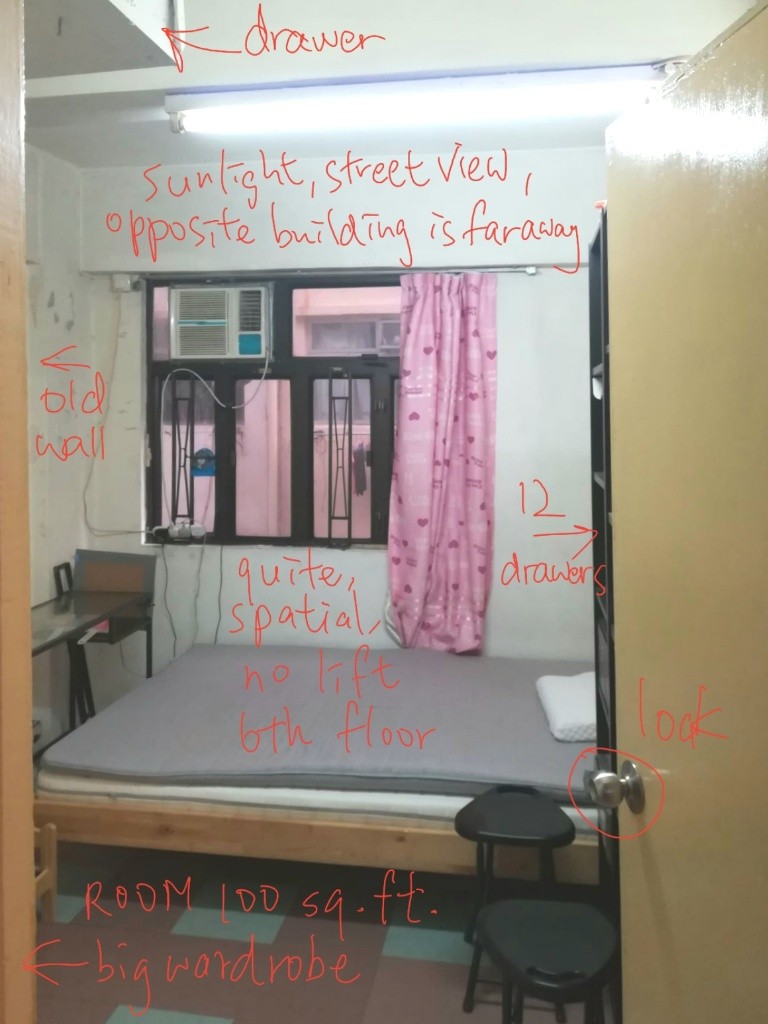 特大 唐樓 四通八達 flat share - To Kwa Wan - Bedroom - Homates Hong Kong