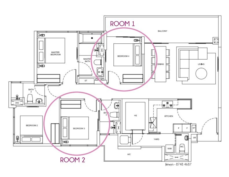 Riversails Condo Common Room for Rent - Hougang 后港 - 分租房间 - Homates 新加坡