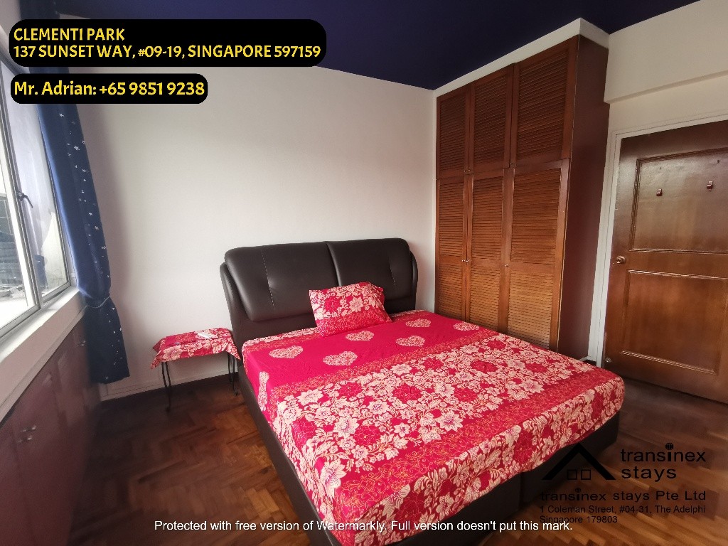 CLEMENTI PARK/137 SUNSET WAY/Gym/Pool/Nearly Market/Delux Queen Room - Clementi - Bedroom - Homates Singapore