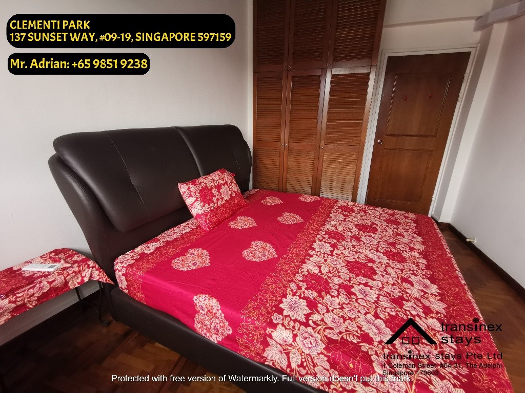 CLEMENTI PARK/137 SUNSET WAY/Gym/Pool/Nearly Market/Delux Queen Room - Clementi - Bedroom - Homates Singapore