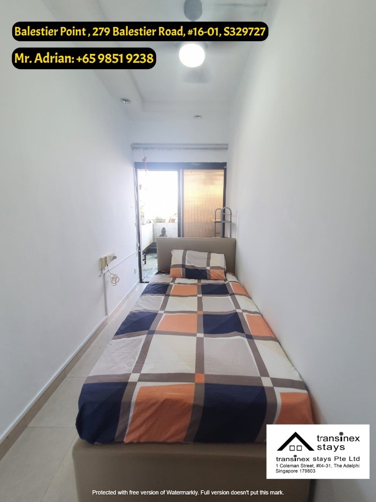 Balestier Road -Balcony Superior Single Room- Balestier Point - Novena - Bedroom - Homates Singapore