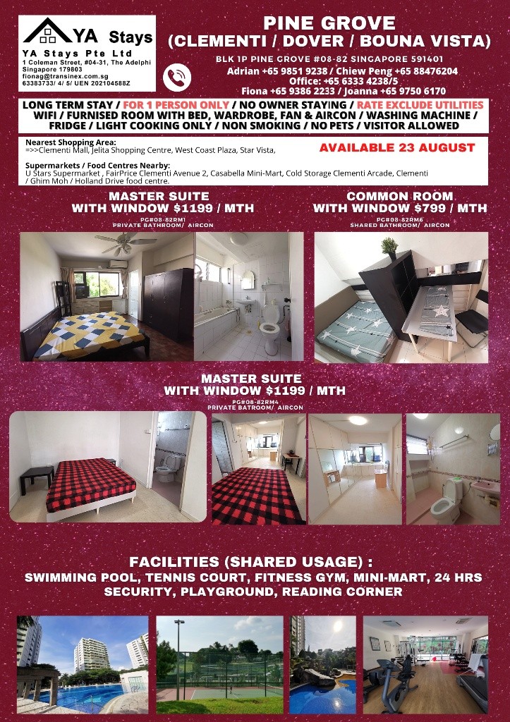 Bukit Timah -Full Facilities/Gym/Pool and Tennis Court -Common Room - Pine Grove - Bukit Timah - Bedroom - Homates Singapore