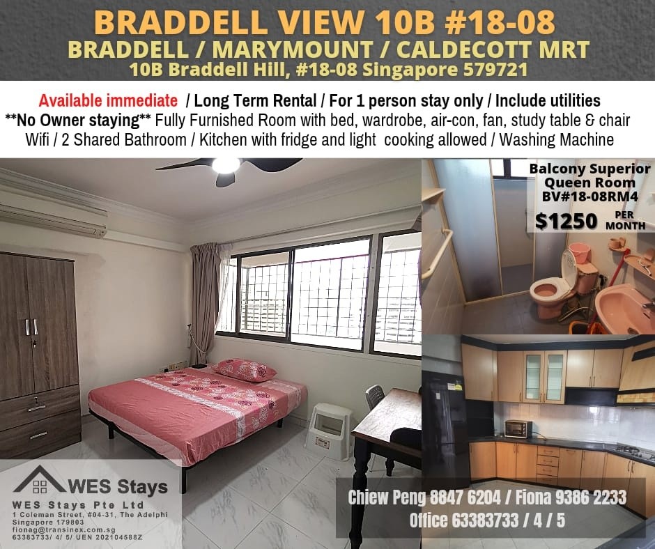 Near Braddell MRT / Marymount MRT / Caldecott MRT/ Immediate Available - Ang Mo Kio 宏茂桥 - 分租房间 - Homates 新加坡