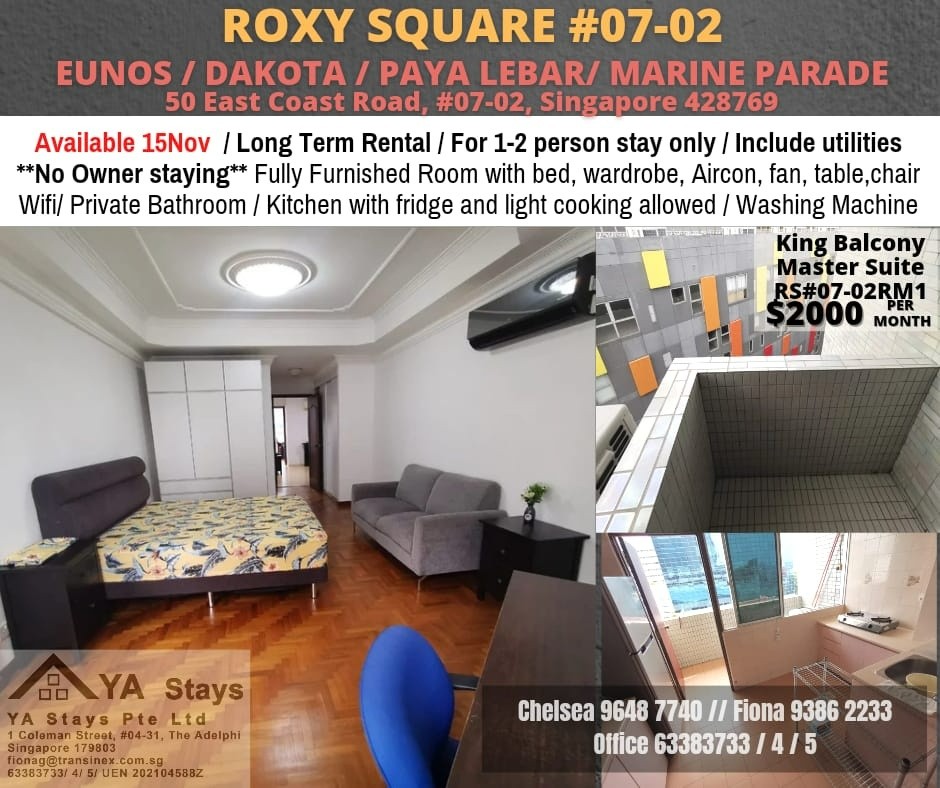 Master Room/couple or 2 pax in a room/no Owner Staying/No Agent Fee/Cooking allowed/Near Eunos MRT/Near Dakota MRT/Paya Lebar MRT/Available 15 Nov - Marine Parade - Bedroom - Homates Singapore