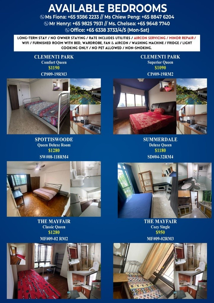 Available 13 Dec - Common  Room/Strictly Single Occupancy/Wifi/Aircon/no Owner Staying/No Agent Fee/Cooking allowed /Beauty World/King Albert Park/ Clementi Park/ Clementi MRT - Clementi - Bedroom - Homates Singapore