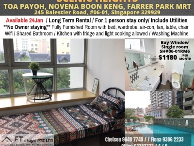 Novena MRT / Boon Keng MRT / Toa Payoh MRT / Farrer Park  - Available 24Jan -  245 Balestier Road, #06-01, Singapore 329929 