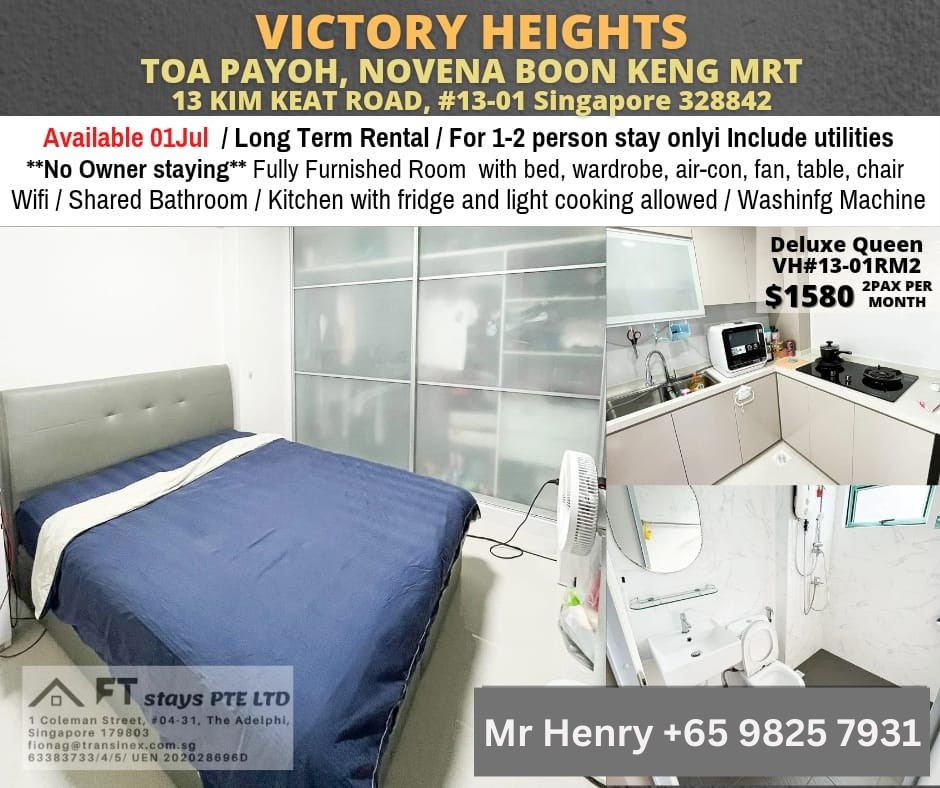 Available 01 July - Common Room/FOR 1 or 2  PERSON STAY ONLY/Wifi/Air-con/No owner staying/No Agent Fee/Cooking allowed/Novena MRT  / Toa Payoh MRT / Boon Keng / Thomson MRT - Boon Keng - Bedroom - Homates Singapore