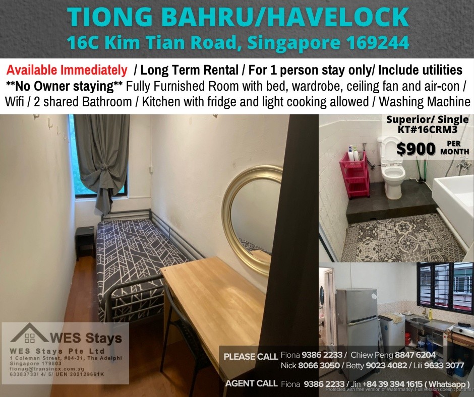 16C Kai Fook Mansion RM3 - Tiong Bahru - Bedroom - Homates Singapore