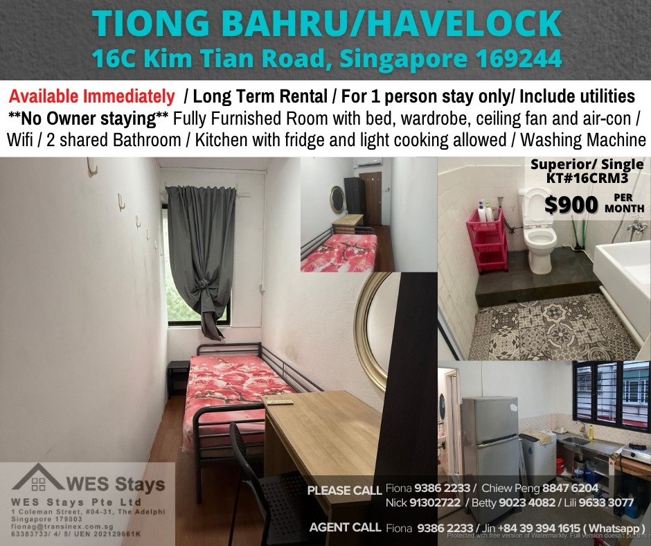 16C Kai Fook Mansion RM3 - Tiong Bahru 中嗒鲁 - 分租房间 - Homates 新加坡