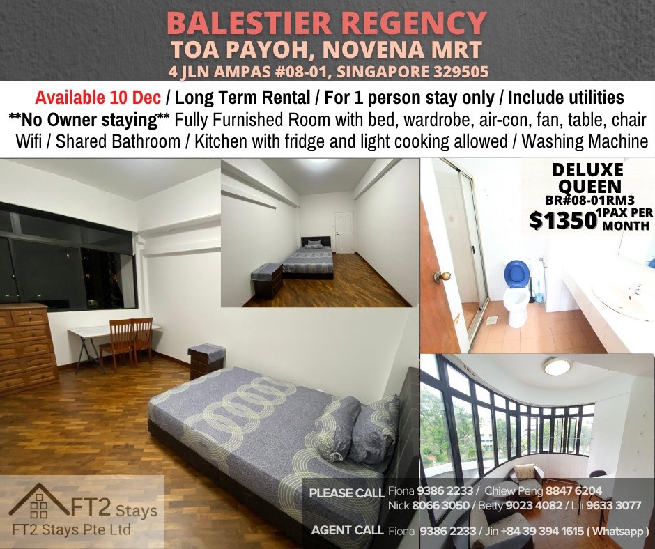 BALESTIER REGENCY near Newton MRT/ Novena MRT/ No Owner - Novena 諾維娜 - 分租房間 - Homates 新加坡