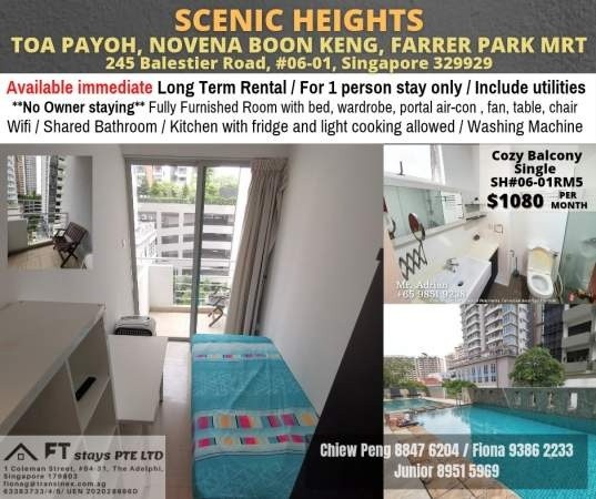 Room For Rent -  ️ SCENIC HEIGHTS - Toa Payoh 大巴窑 - 整个住家 - Homates 新加坡