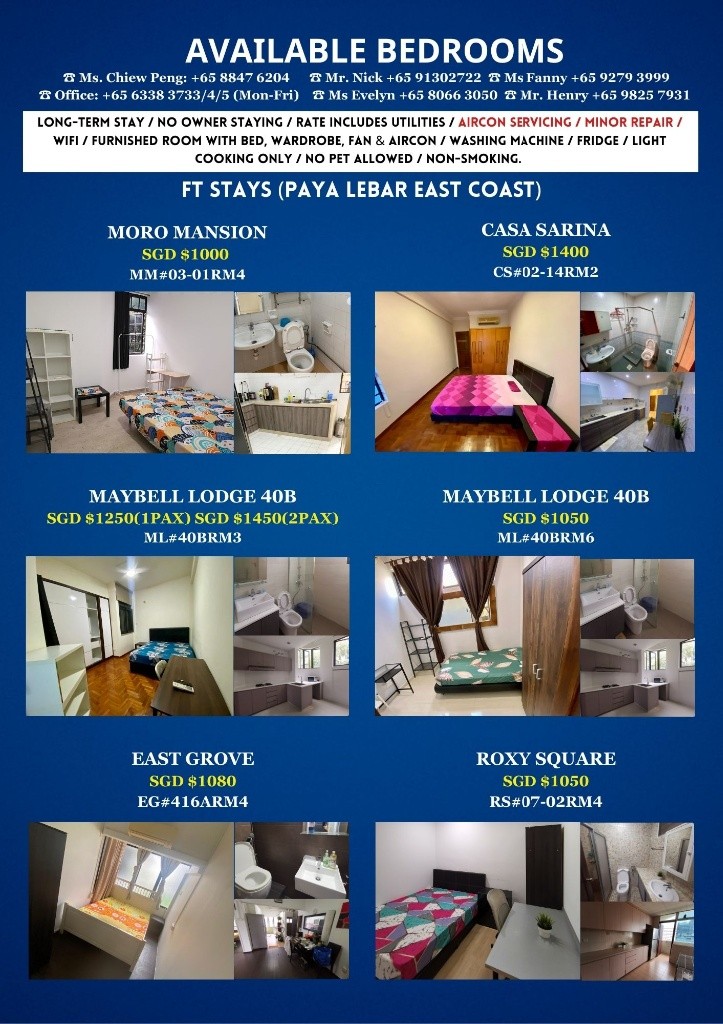 Room for Rent / Paya Lebar – Aljunied – Dakota MRT / Master Room / 1-2 pax stay / Available Immediate - Geylang 芽笼 - 整个住家 - Homates 新加坡