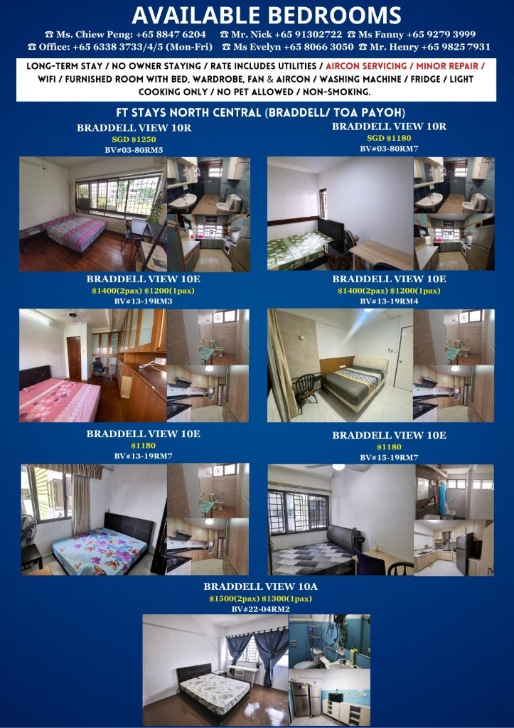 VICTORY HEIGHTS Middle Room /1 persons stay/No Owner Staying/Fully Furnished /WIFI/2 Shared Bathroom/allowed Light Cooking/ Balestier / Toa Payoh/Novena MRT/ Available on Immediately - Toa Payoh 大巴窑 - - Homates 新加坡