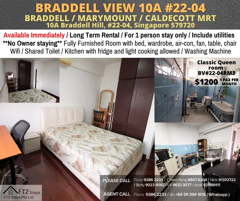 Room For Rent - Braddell (Toa Payoh) BV#22-04RM3 - Toa Payoh - Flat - Homates Singapore