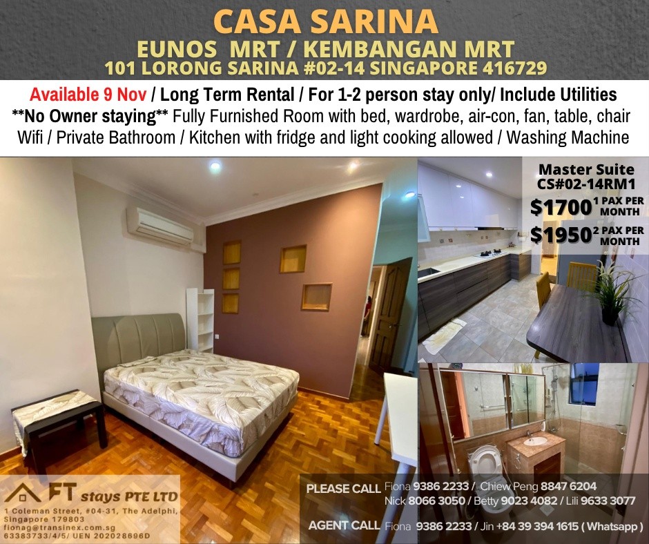 Casa Sarina CS#02-14RM1 - Bedok 勿洛 - 整個住家 - Homates 新加坡