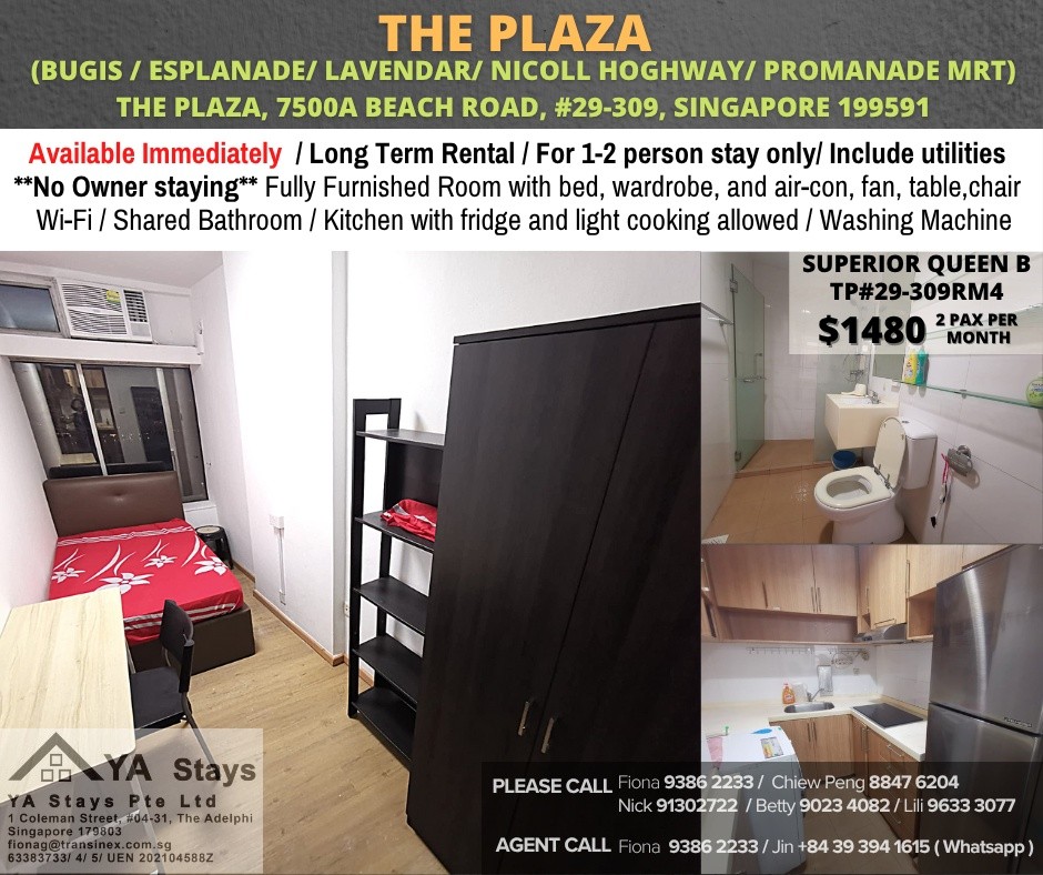 The Plaza - TP#29-309RM4 - Bugis - Flat - Homates Singapore
