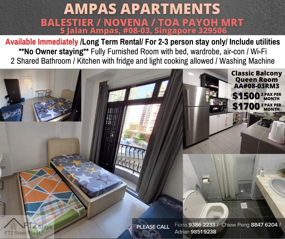 Near Toa Payoh, Novena mrt/ Available Immediate - Common Room/1 Person/Ampas Apartments - Toa Payoh - Flat - Homates Singapore