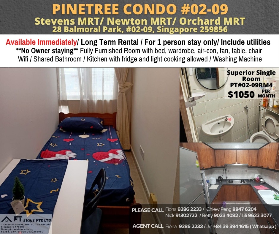 Room for rent / Near Newton MRT/Near Orchard MRT/Stevens MRT / Common room / 1pax stay / Available Immediately - Bukit Timah 武吉知馬 - 分租房間 - Homates 新加坡