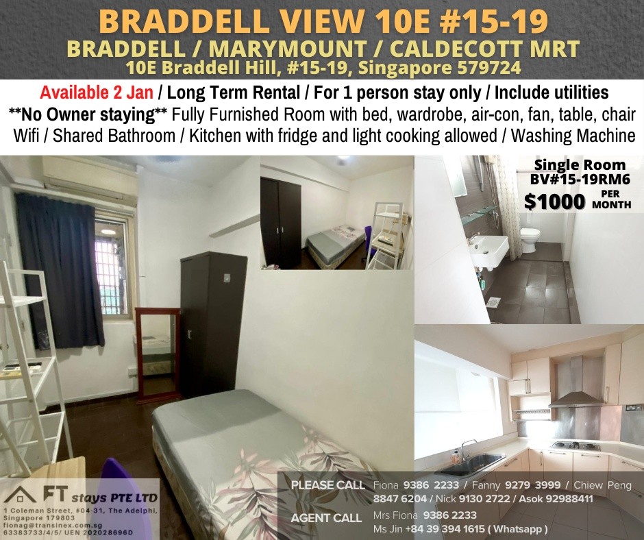 Available﻿ 02 Jan - Common Room/Include Utilities/Wifi/Aircon/No Agent Fee/Light Cooking Allowed/Washing Machine - Toa Payoh 大巴窯 - 分租房間 - Homates 新加坡