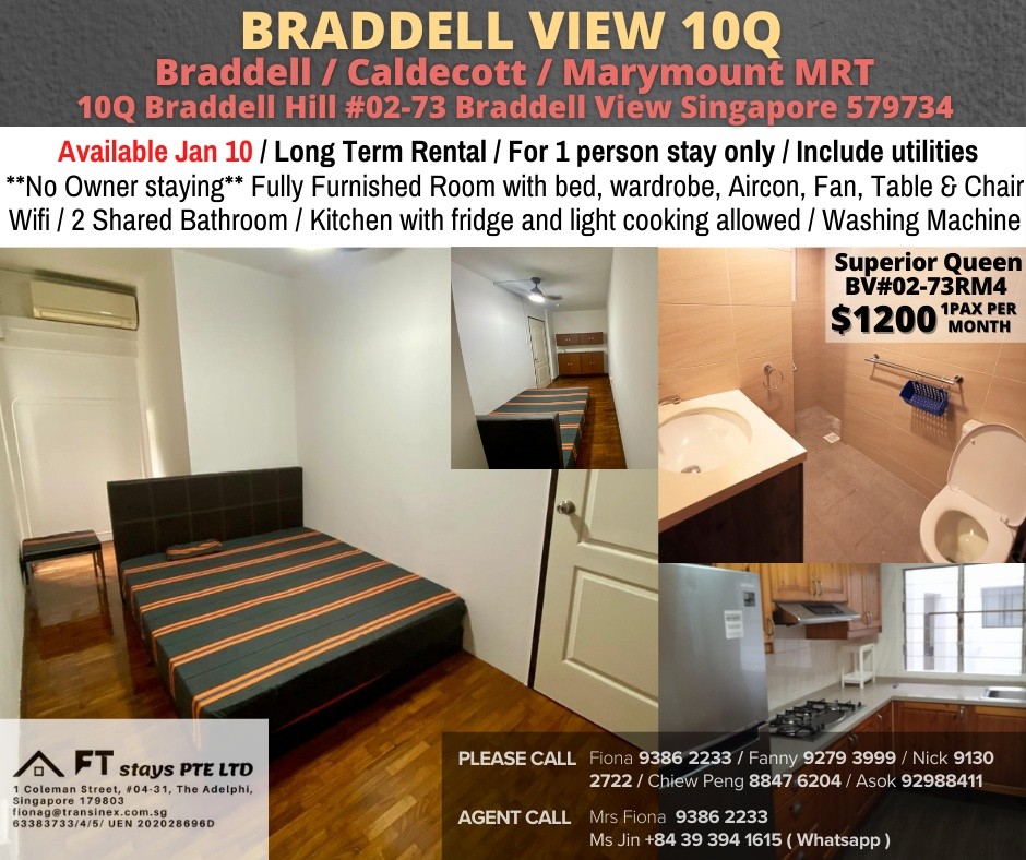 ROOM FOR RENT AT/ 10Q BRADDELL VIEW / COMMON ROOM/ 1PAX STAY/ Available Jan 10 - Toa Payoh 大巴窯 - 分租房間 - Homates 新加坡