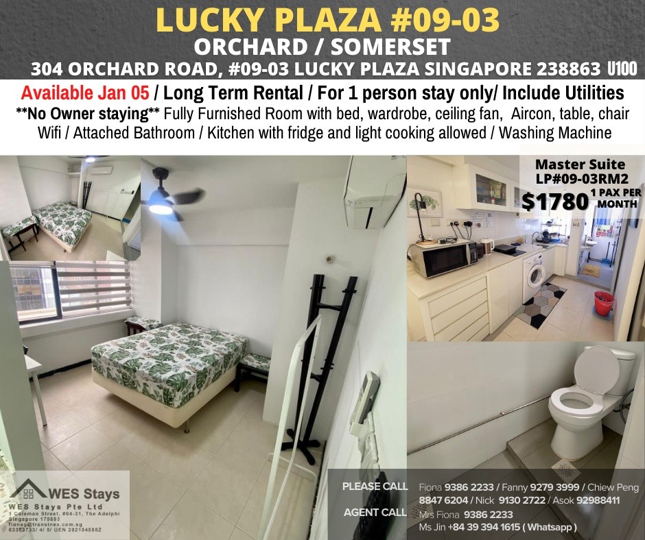 Room for 1Pax / Wifi / No owner staying/ No Agent Fee / Light Cooking allowed/Somerset MRT, Orchard MRT / Available 5 Jan - Orchard 乌节路 - 分租房间 - Homates 新加坡