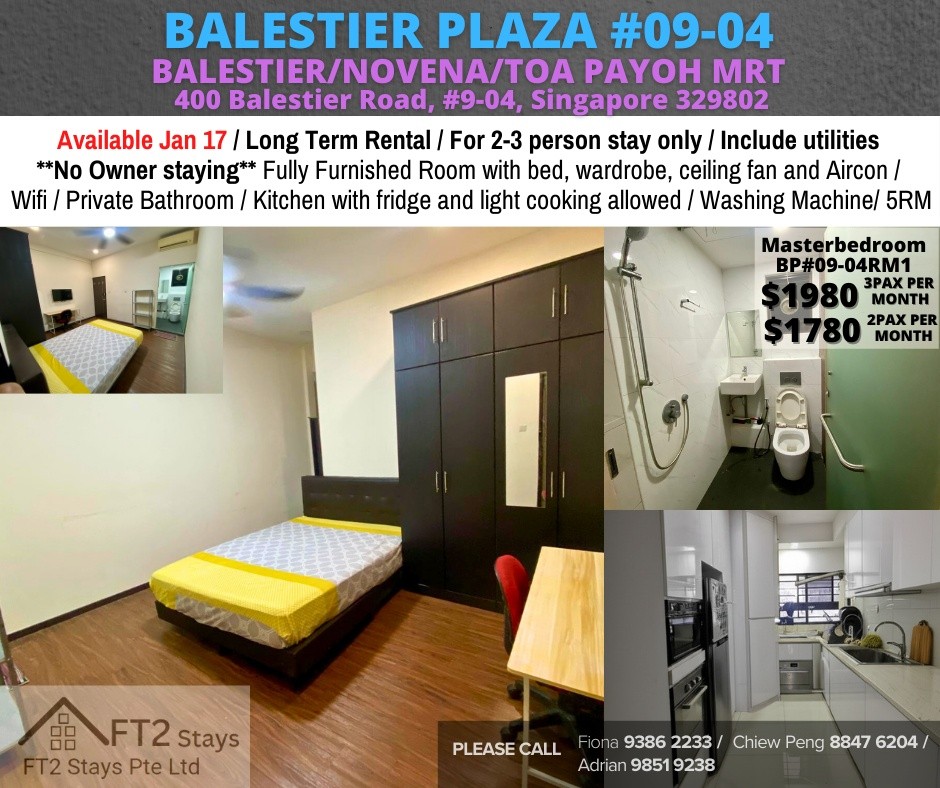 Room for rent / Toa Payoh, Novena, Newton, Little India MRT / Master room / 1-2 pax stay / Available﻿ Jan 17 - Toa Payoh 大巴窯 - 整個住家 - Homates 新加坡