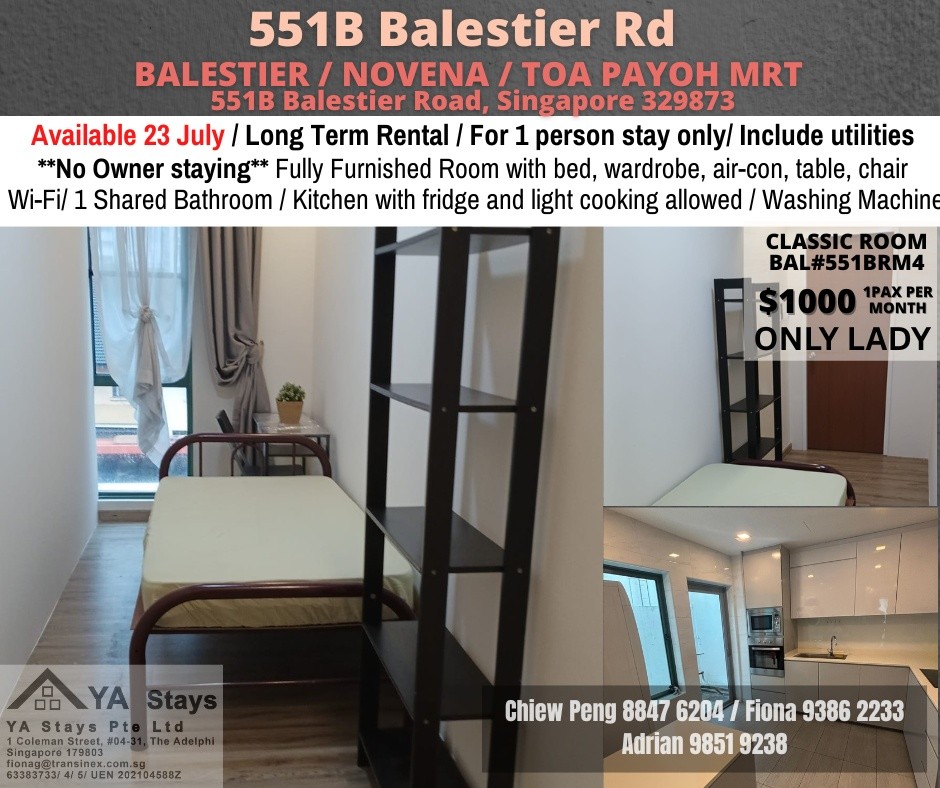 Available﻿ 23 July - Common Room/Include Utilities/Wifi/Aircon/No Agent Fee/Light Cooking Allowed/Washing Machine - Novena 诺维娜 - 分租房间 - Homates 新加坡
