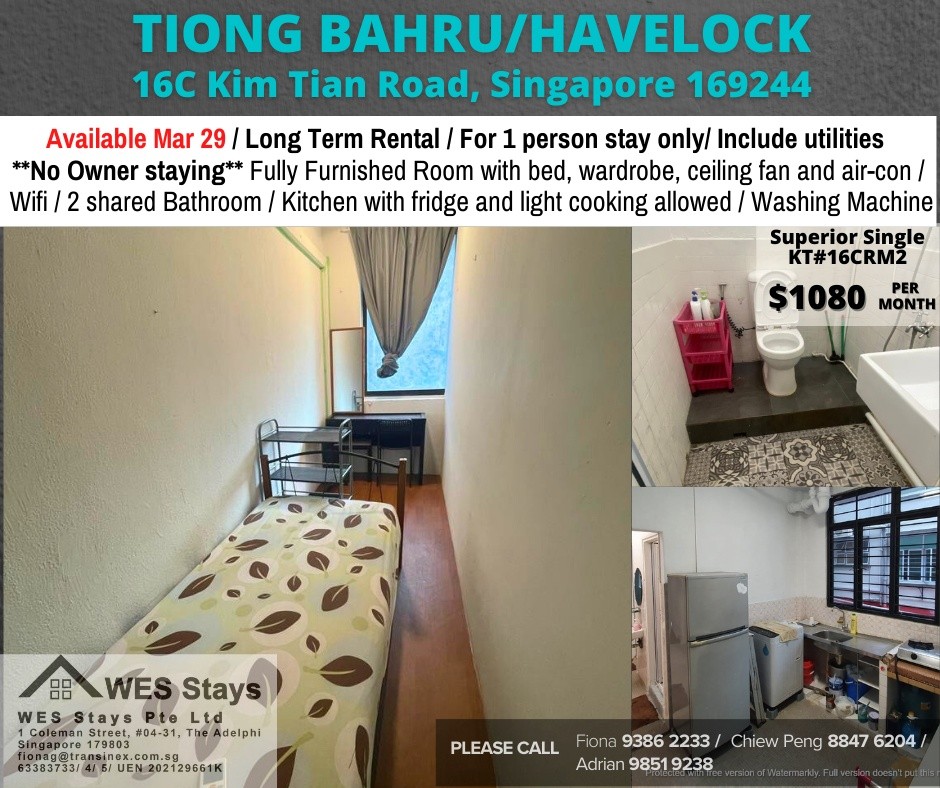 Available﻿ March 29 - Common Room/Include Utilities/Wifi/Aircon/No Agent Fee/Light Cooking Allowed/Washing Machine - Queenstown - Flat - Homates Singapore