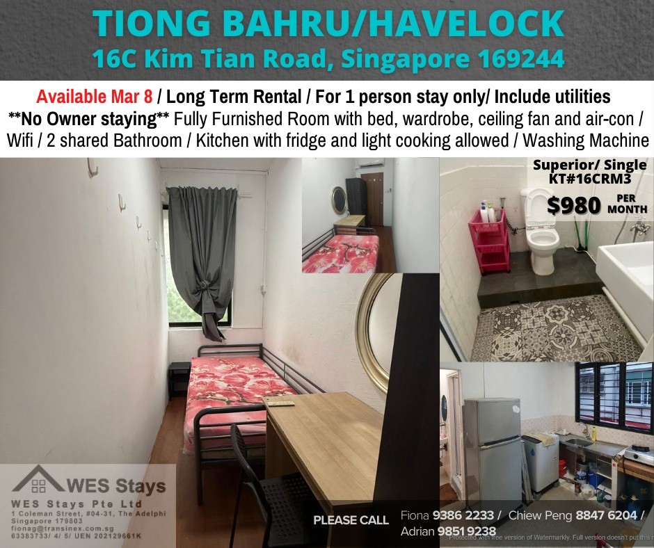 Available﻿ March 8 - Common Room/Include Utilities/Wifi/Aircon/No Agent Fee/Light Cooking Allowed/Washing Machine - Queenstown - Bedroom - Homates Singapore