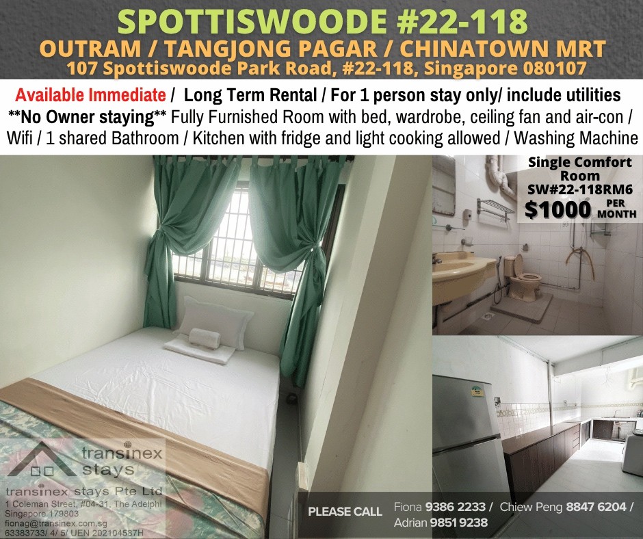Room for rent / Outram, Tangjong Pagar, Chinatown MRT / Common room / 1-2 pax stay / Available May 3 - Outram - Bedroom - Homates Singapore