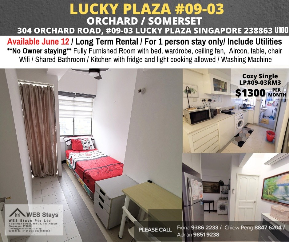 Room for rent / ORCHARD / SOMERSET / Common room / 1pax stay / Available June 12 - Orchard 烏節路 - 整個住家 - Homates 新加坡