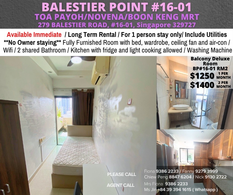Room for Rent/ Available Immediate/Include Utilities/Wifi/Aircon/No Agent Fee/Light Cooking Allowed/Washing Machine - Toa Payoh - Flat - Homates Singapore