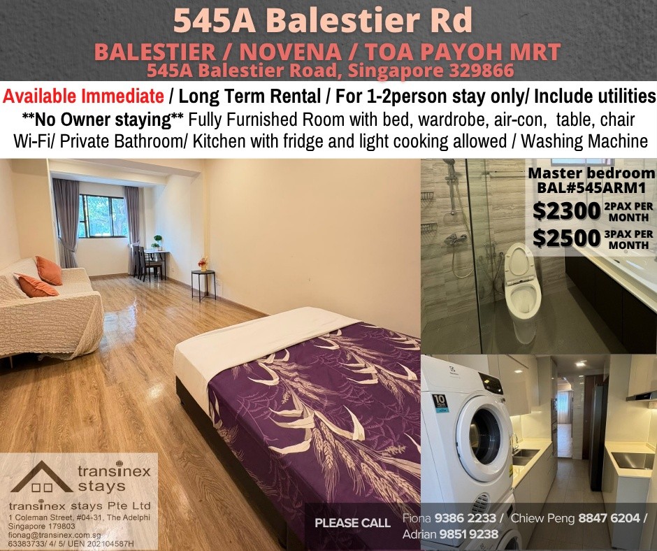 📍Condo Master Room at Balestier -  Available Immediate - Novena 诺维娜 - 整个住家 - Homates 新加坡